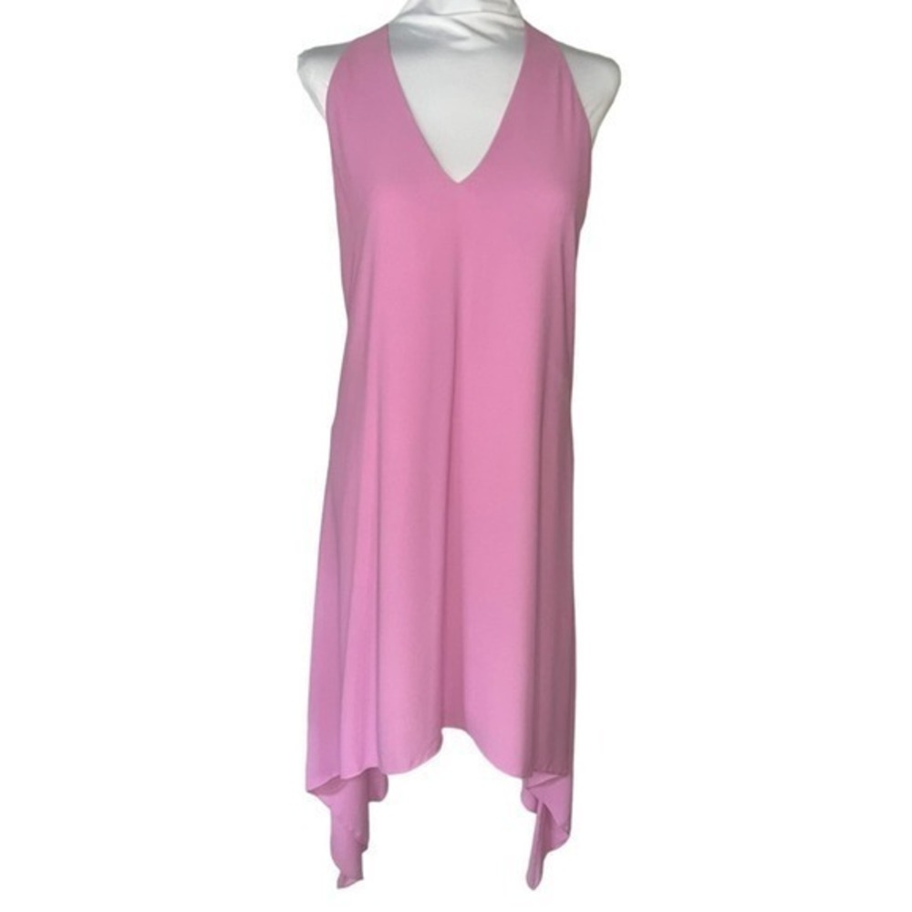 BCBGMaxAzria Haylee Halter V-Neck Asymmetric Dress Size Small